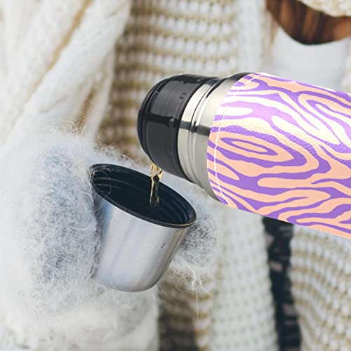 Stainless Steel Leather Vacuum Insulated Mug Abstract Texture Thermos Water Bottle For Hot And Cold Drinks Kids Adults 16 Oz #TOP5