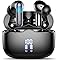Bluetooth Kopfhörer, In Ear Kopfhörer Kabellos Bluetooth 5.4 mit 4 ENC Noise Cancelling Mics, 2025 Kabellose Kopfhörer 40Std Tiefer Bass IP7 Wasserdicht Sport Ohrhörer für Arbeit und Studium Schwarz