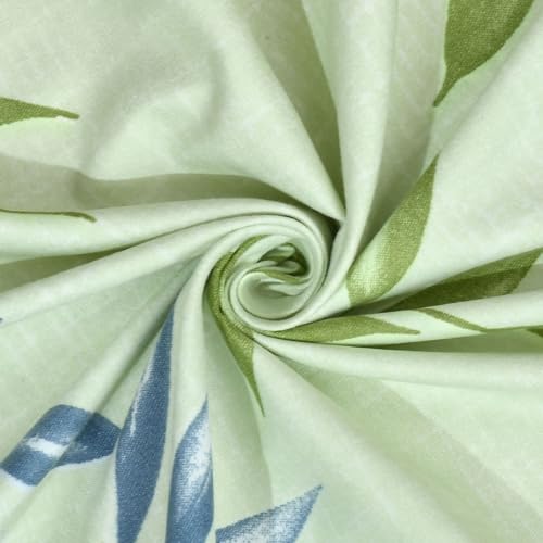 Image of SEJ by Nisha Gupta Bedsheet for Double Bed with Pillow Cover | 300 Tc Cotton Feel Microfibre Floral Printed Soft Bed Sheet & Wrinkle Free | Perfect for Home Decor | Size 230 X 240 Cm Green