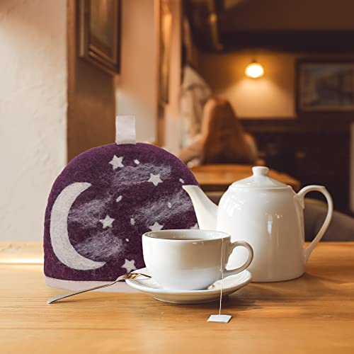 Image of Glaciart One Wool Teapot Cozy Kettle Cover | Dome Shaped Large Tea Cosy, Kettle or French Press | Handmade & Needle Felted from Natural Wool | Warms Up to 2 Hours | Great as Gift