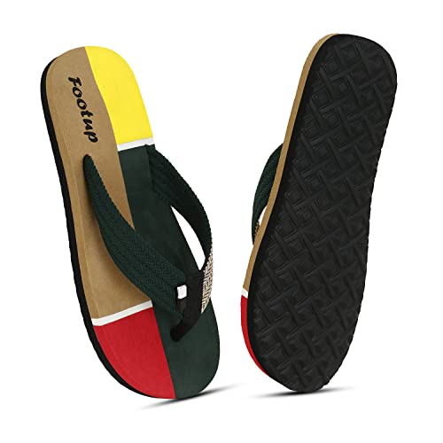 Image of Men's Orthopedic Comfort Flip Flops with Soft Fabric Straps | Cushioned Anti-Skid Footbed Slippers for Men | Lightweight Walking Flip Flops for Home, Outdoor, Indoor Use