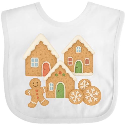 inktastic Gingerbread House and Cookies Christmas Decor Baby Bib
