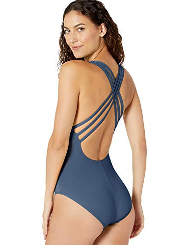 Image of La Blanca Women's Island Goddess Deep-V Strappy Back Mio One Piece Swimsuit with Tummy Toner