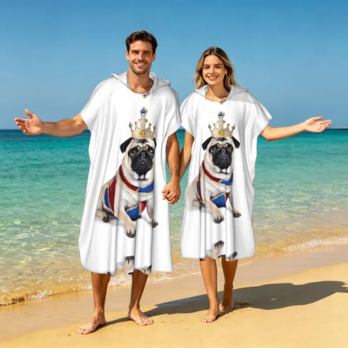 Poncho natation été en microfibre légère avec capuche imprimé chien - 7