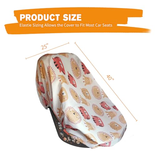 Image of Car Seat Sun Shade Cover Baby Car Seat Sun Shade Cover, Keeps Toddler's Seat Cool,Covers and Blocks Out Heat & Sun, Protection from UV Sunlight (Animal)