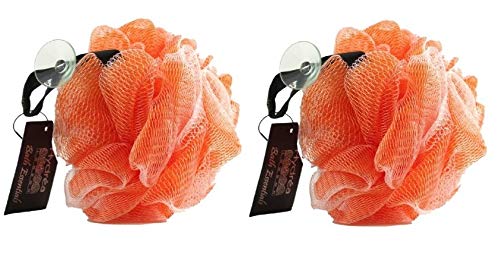 Hydrea Grand Exfoliant Corps Bouffée / Chignon /Tampon - Bain Et Douche Paquet Double - Orange Cover