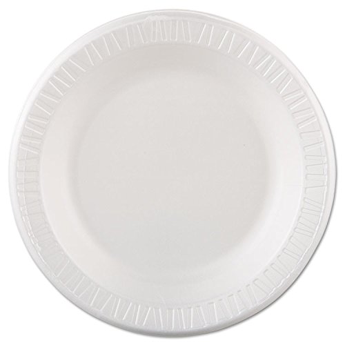 DART Quiet Classic Laminated Foam Dinnerware, Plate, 10 1/4inch, White, 125/Pk