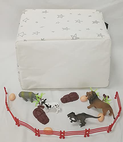 Image of Baby Storage Basket Nursery Box Laundry Hamper Organization Bins for Toys and Clothes with Handles (Star)