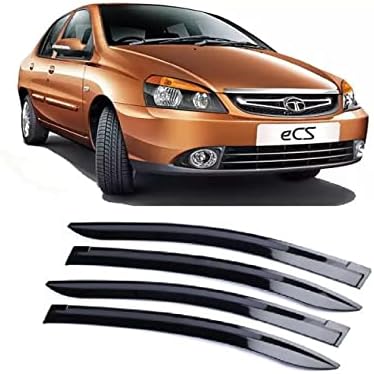 Empica Plastic Car Window Door Visor Rain Guard Side Wind Deflector Compatible with Tata Indigo (Set of 4)