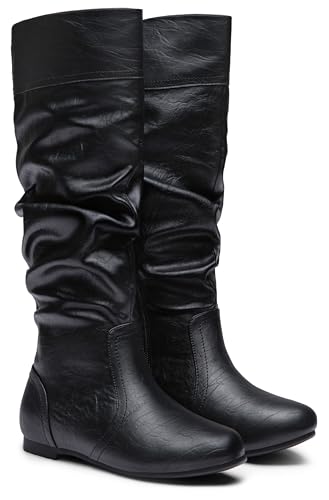 Jeossy Women's 9601 Knee High Boots Tall Slouch Boots with Inside Zipper3