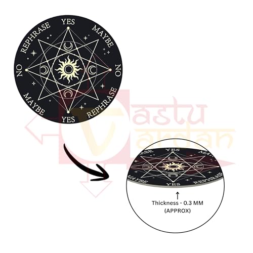 Image of Dowsing Board with Brass Pendulum | 6 Inch | Sun Board | Metaphysical Message Board | Acrylic Divination Board | Spirit Board | Witch Board | Pendulum Assorted