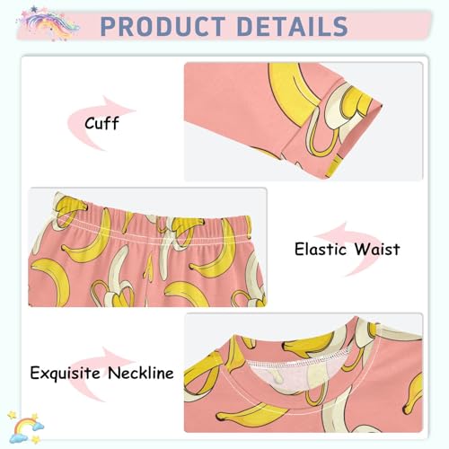 ALAZA Banana Cute 2 Piece Pajama Set Long Sleeve Top and Pants Sleepwear Unisex4
