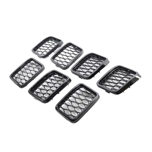 Grille calandre avant en nid d'abeille noir brillant pour Jeep Grand Cherokee 2017-2021