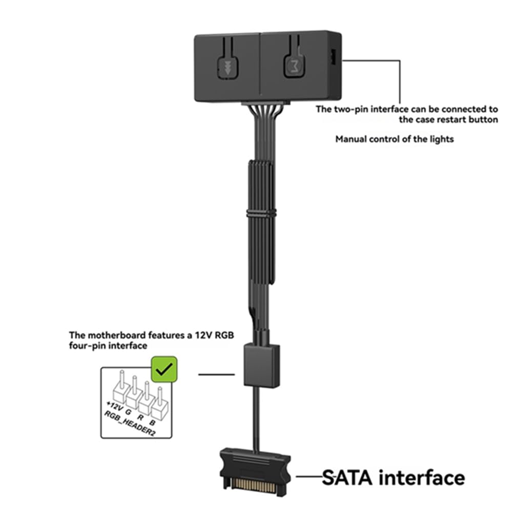 5 V 3-pinowy Argb do 12 V 4-pinowy konwerter RGB 5 V/3 Add-RGB do 12 V/4-pinowy adapter 5 V 3-pinowy kontroler ręczny