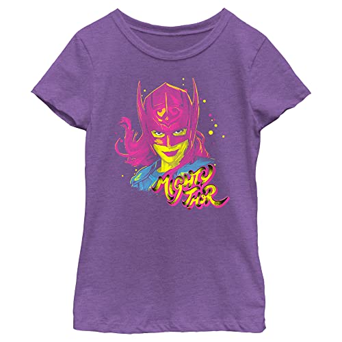 Marvel Love & Thunder Pop Art Thor Girls Short Sleeve Tee Shirt