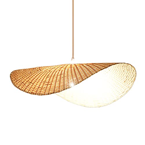 Lustre tissé de style japonais en bambou pour ambiance de salle à manger