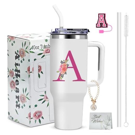 AiHeart Monogrammed Gifts for Women,Wife,Initial Cup,Personalized for Birthday Gifts,Halloween,Thanks giving Day,Custom Tumbler with Handle 40oz-A