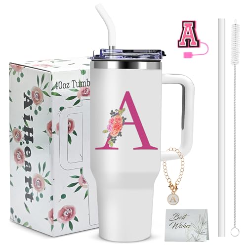 Mother's Day Gifts,Birthday Gift for Women,Initial Canvas Tote Bag,Personalized Gifts for Women,16oz Glass Cup With Straw,Jewelry Storage Box,Monogrammed Gift for Woman Mom Sister Bestie-T