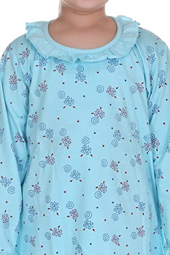 Image of Baby Girls Floral Print Hosiery Cotton Top & Pyjama Set