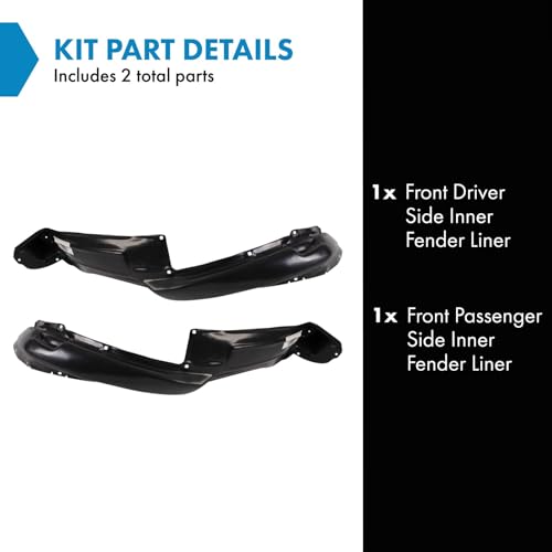 Image of TRQ Front Inner Fender Liner Set Compatible with 2006-2009 Toyota 4Runner TO1250124 TO1251124