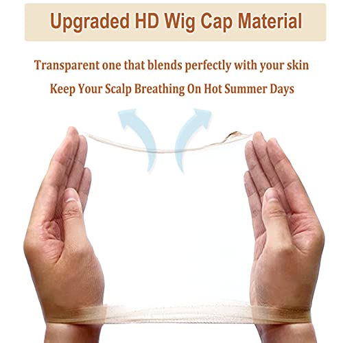 Xconstellation Hd Wig Cap 12 Pcs Wig Caps For Women Transparent Wig Cap For Lace Front Wig Invisible Stocking Caps Sheer Wig Cap With Elastic Wig Band Set Wig Accessories（12 Hd Wig Caps+1 Wig Band） #TOP2