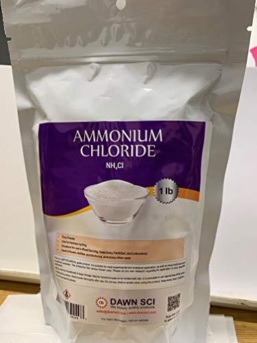 Ammonium Chloride - NH4Cl - 1 LB Highly Effective for use in Wood Burning, Pyrotechnics, Veterinary, and Laboratories