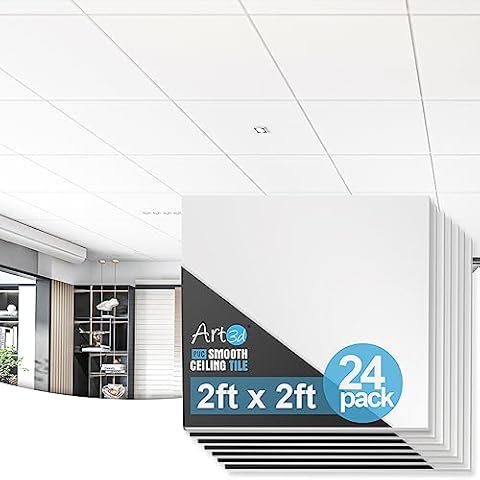 Art3d 24-Pack 3D Ceiling Tiles in Off White Cover