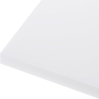 Rebower 610 x 152 x 12mm HDPE Plastic Sheet, High Density Polyethylene Sheet Cutting Board White Solid Block, [for Marine, DIY, Home Floor]