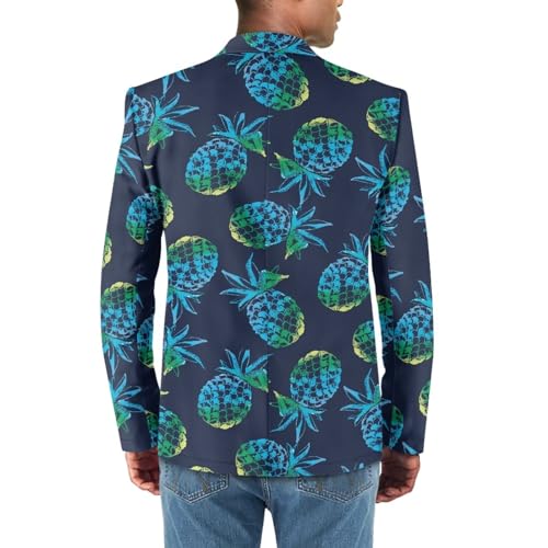 Mens Pineapple Blazer Classic-fit Business Suit Jacket with Pockets Button-Front Casual Knit Blazers for Valentines Day Date, Celebration Size S-5XL Machine Washable, Large2
