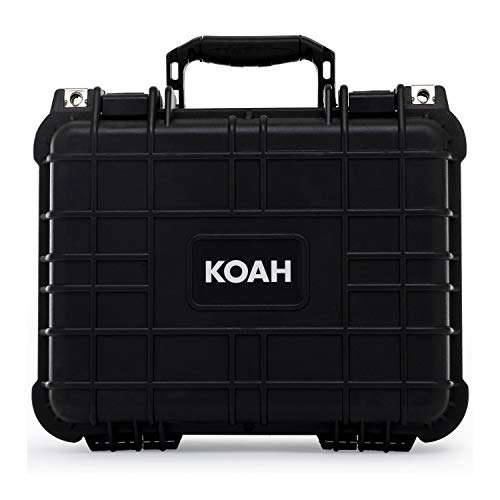 Image of Koah Weatherproof Plastic Hard Case with Customizable Foam (13 x 11 x 6 Inch), Water And Shock Proof, For Cameras, Drones, Tactical Gear