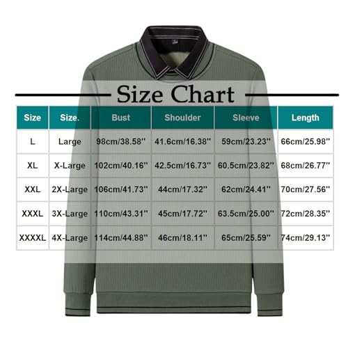 Mens Fake Two-Piece Ribbed Knit Sweater, Long Sleeve Lapel Work Office Casual Pullover Tops Fall Winter Trendy Sweaters2