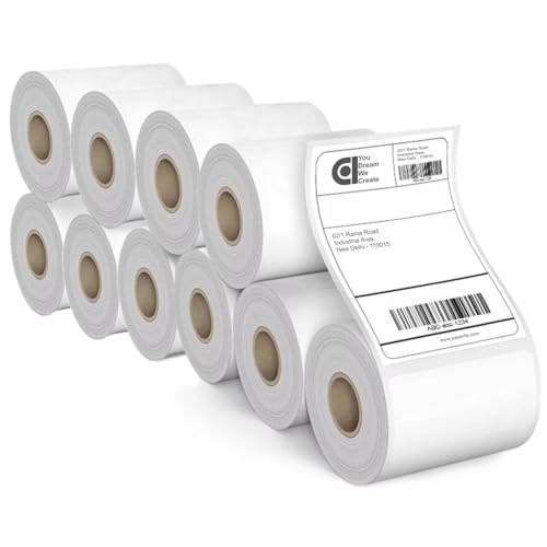 Image of COI 70gsm Thermal Label Printer Paper - 3 inch x 5 inch (75 x 125 mm)| Ideal for Shipping, Parcel, Barcode, and Address Labels - 400 Labels per Roll (Pack of 10)