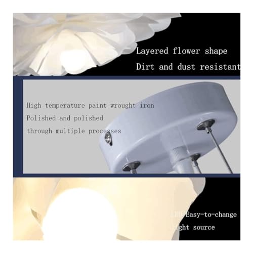 Suspension fleurie blanche dimmable pour régler l'éclairage de votre salon - 4