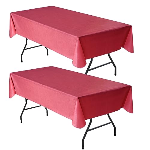 Nasitos Paquete de 2 manteles rectangulares de plástico para el día de San Valentín, 60 x 84 pulgadas, resistentes a las manchas, lavables, para comedor, bufé, eventos, bodas y restaurantes