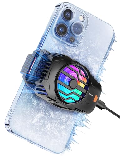 SURILEHEGE Cell Phone Cooler for Gaming, Mobile Phone Cooling Fan Radiator for iPhone Android Smartphone Live Streaming