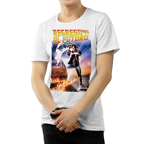 Camiseta Hombre Cine Regreso al Futuro I (Blanco, XXL)