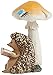 Top Collection Miniature Fairy Garden and Terrarium Hedgehog Reading Book Under Mushroom Statue