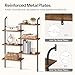 HOOBRO L-Shaped Ladder Shelf, 6-Tier Corner Bookshelf, Corner Wall Mount Bookcase, Display Shelf for Small Spaces, Anti-Tip Design, for Living Room, Balcony, Study, Rustic Brown and Black BF76CJ01