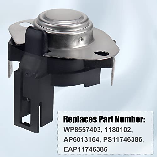 Image of 8557403 Dryer High Limit Thermostat Compatible with Whirl-pool May-tag Ken-more Dryers Replaces WP8557403 AP6013164 PS11746386 1180102 EAP11746386