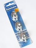 3 Haken chrom, Liliput 4cm, aus Kunststoff, Klebehaken silberfarben selbstklebend