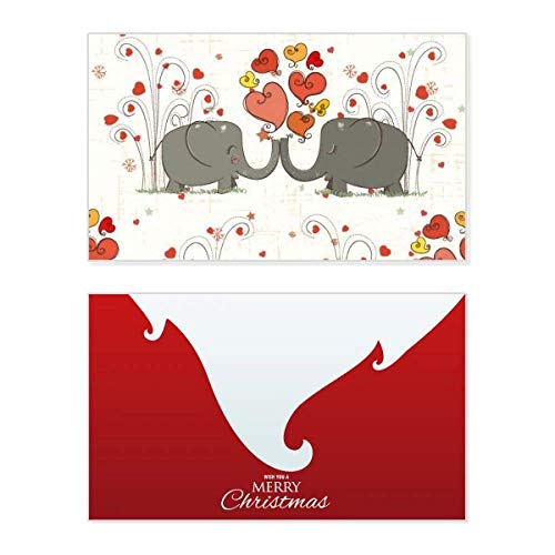Carte de Noël vintage éléphants gris une papeterie d'exception pour la Saint-Valentin