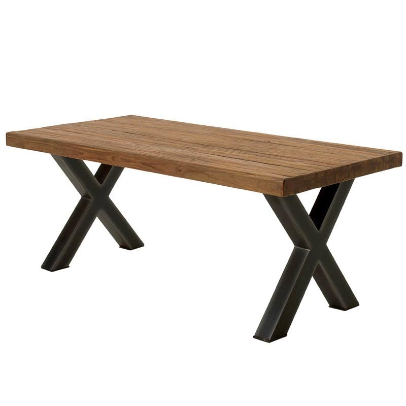 KaYu Meuble Table Teck Massif et métal 220cm Oregon Casita ORETA220