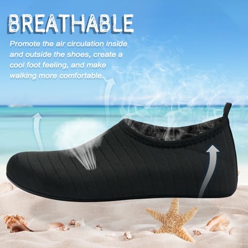 Anluke S-S1166F-BLACK/SOLID-42/43 Water Shoes Barefoot Aqua Yoga Socks Quick-Dry Beach Swim Surf Shoes thumb #2