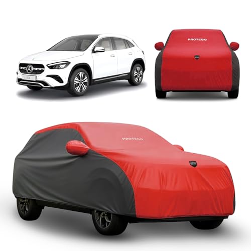 Image of PROTEGO Prime Series India's 1st Anti-Tear Car Cover for Mercedes-Benz GLA | Heavy Duty, Custom Fit, All Weather | 100% Waterproof, Windproof & Hail Resistant | 2 Year Warranty | Red + Black