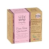 Little Soap Company Organic Range - Pure Rose Geranium Mini Bar Soap (50gx1) | Eco Friendly, Vegan, Cruelty-Free, Natural, No SLS or Parabens | Plastic-Free Travel Toilettries | Gifts for her