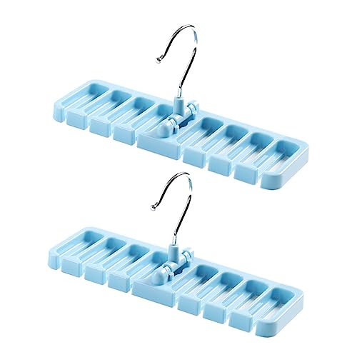 SOESFOUFU Multifunctional Necktie Hanger Rack Sky Blue Slip Organizer for Ties and Belts Compact Closet Storage Holds Up to Ties Fits Standard Closet Rods