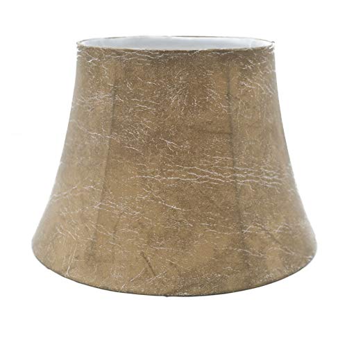 Upgradelights Tan 12 Inch Leatherette Bell Lamp Shade with Uno Fitter (8x12x8.5)