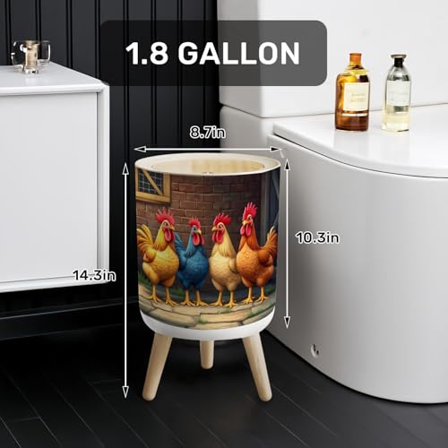 Caneca de basura con tapa y patas, 7L, color indeterminado miniatura 2