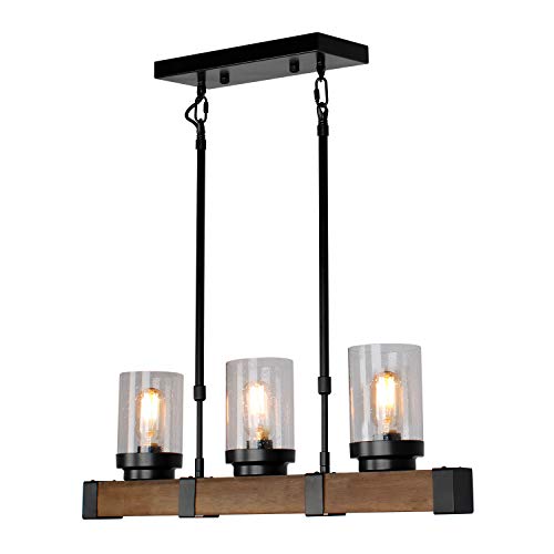 🛒 Crazy Deals JHLBYL Farmhouse Chandeliers 3-Light Wooden and Metal Rustic Ceiling Light Fixture Modern Kitchen Island Pendant Lighting for Kitchen Dining Room Living Room Bedroom Super Big Clearance! JHLBYL Farmhouse Chandeliers 3-Light Wooden and Metal Rustic Ceiling Light Fixture Modern Kitchen Island Pendant Lighting for Kitchen Dining Room Living Room Bedroom