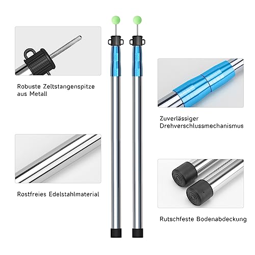 KOMCLUB Asta telescopica per tenda in acciaio